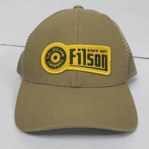 Filson Mesh Snapback Logger Trucker Hat Cap Tan Khaki